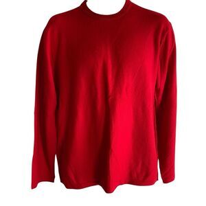DKNY Sweater Mens Medium Red 100% Cashmere Crewneck Pullover Soft Knit Classic
